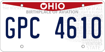 OH license plate GPC4610