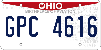 OH license plate GPC4616
