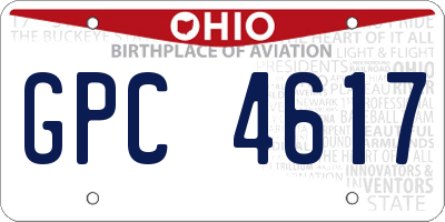 OH license plate GPC4617