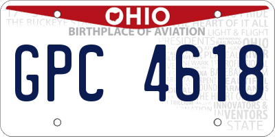 OH license plate GPC4618