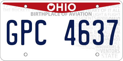 OH license plate GPC4637