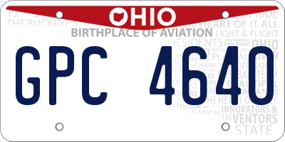 OH license plate GPC4640