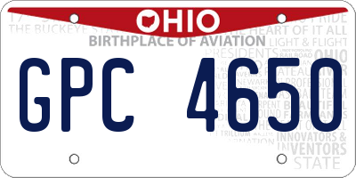 OH license plate GPC4650