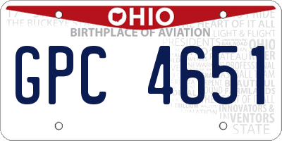 OH license plate GPC4651