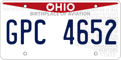 OH license plate GPC4652