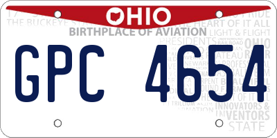 OH license plate GPC4654