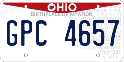 OH license plate GPC4657