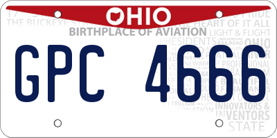 OH license plate GPC4666