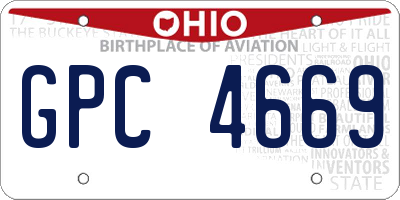 OH license plate GPC4669
