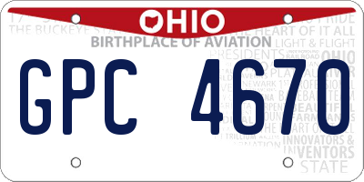 OH license plate GPC4670
