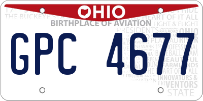 OH license plate GPC4677