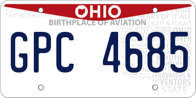 OH license plate GPC4685