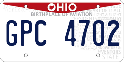 OH license plate GPC4702