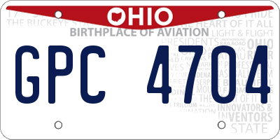 OH license plate GPC4704