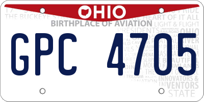 OH license plate GPC4705