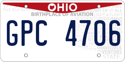 OH license plate GPC4706