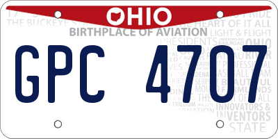OH license plate GPC4707