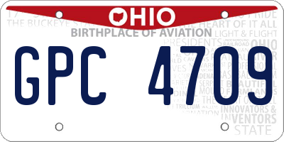 OH license plate GPC4709