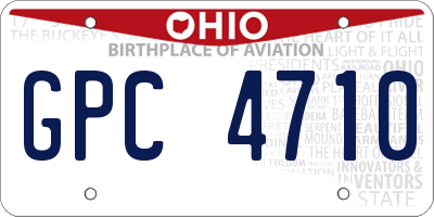 OH license plate GPC4710