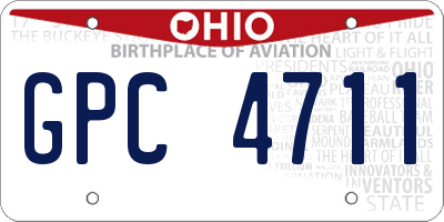 OH license plate GPC4711