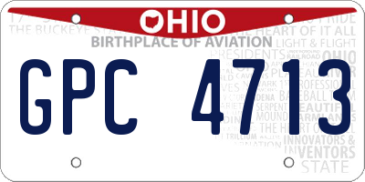 OH license plate GPC4713