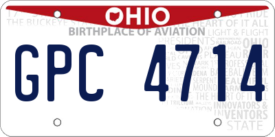 OH license plate GPC4714