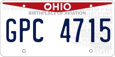 OH license plate GPC4715