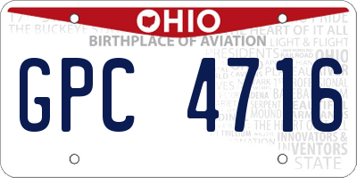 OH license plate GPC4716