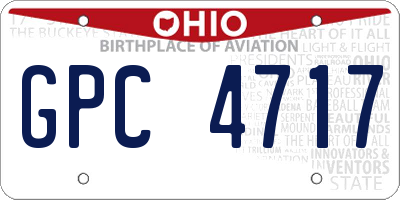 OH license plate GPC4717
