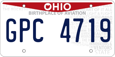 OH license plate GPC4719