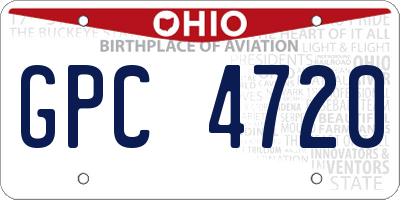 OH license plate GPC4720