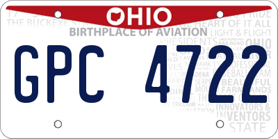 OH license plate GPC4722