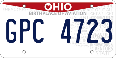 OH license plate GPC4723