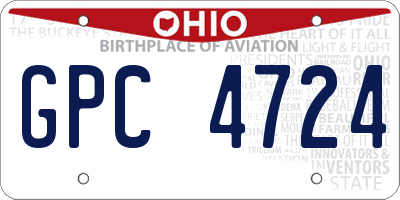 OH license plate GPC4724