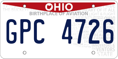 OH license plate GPC4726