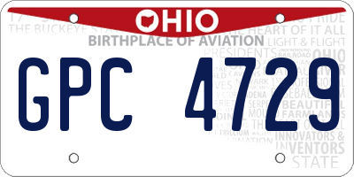 OH license plate GPC4729