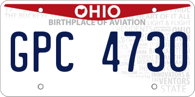 OH license plate GPC4730