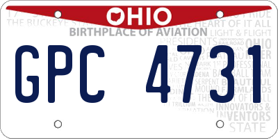 OH license plate GPC4731