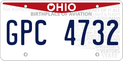 OH license plate GPC4732