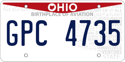 OH license plate GPC4735