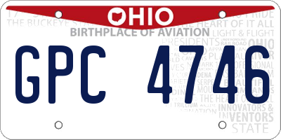OH license plate GPC4746
