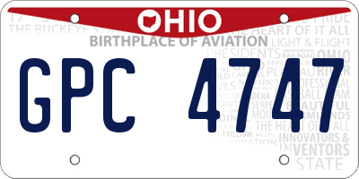 OH license plate GPC4747