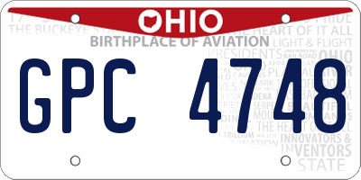 OH license plate GPC4748
