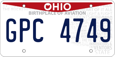 OH license plate GPC4749