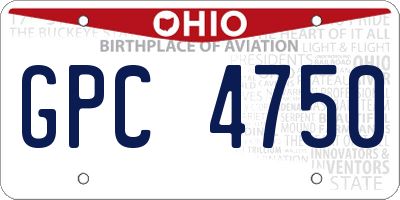 OH license plate GPC4750
