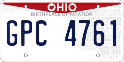 OH license plate GPC4761