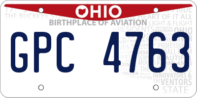 OH license plate GPC4763