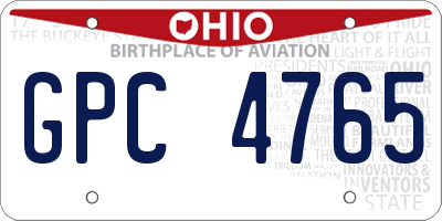 OH license plate GPC4765