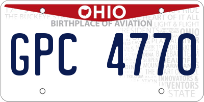 OH license plate GPC4770
