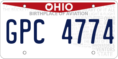OH license plate GPC4774